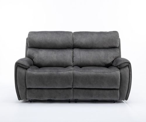 Seville Black Fabric Recliner 3 Seater Sofa