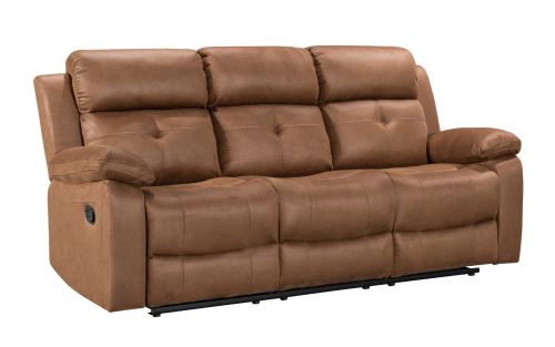 York Chestnut Fabric Recliner 3 Seater Sofa