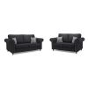 MNS Oakland Leather Suite - 3+2 Black