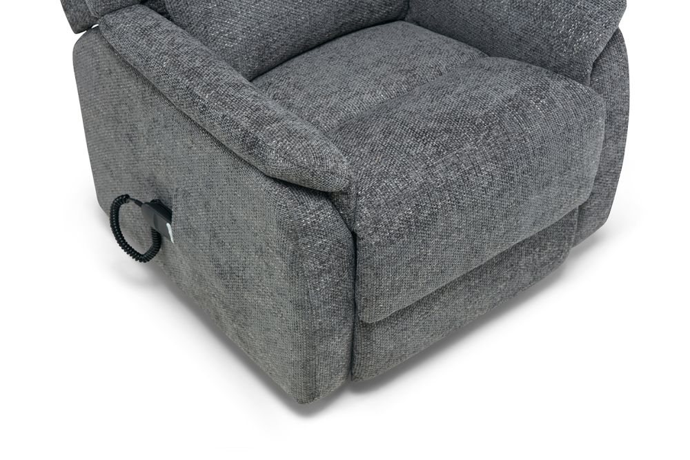 Palermo Graphite Fabric Lift and Rise Recliner Chair 