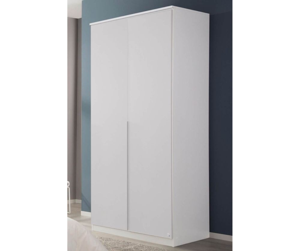Rauch Texas Alpine White 2 Door Wardrobe with Cornice