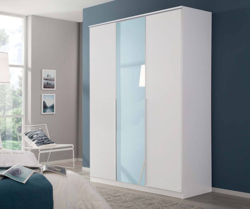 Rauch Texas Alpine White 3 Door 1 Mirror Wardrobe with Cornice