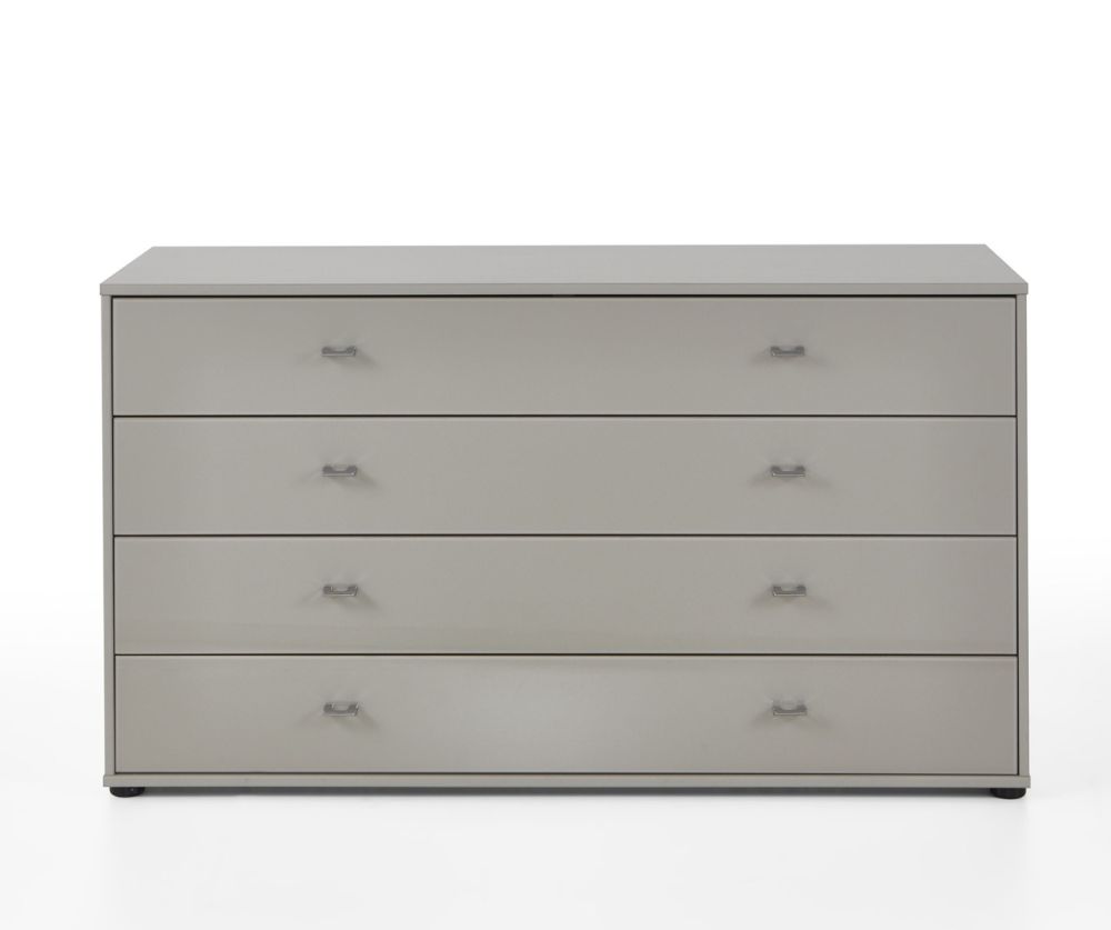 Wiemann Vip Vigo Glass Pebble Grey 4 Drawer Chest