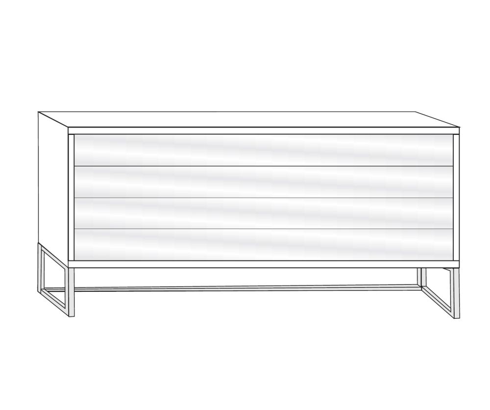 Wiemann Kansas 4 Drawer Chest with Chrome Angled Feet - W 80cm