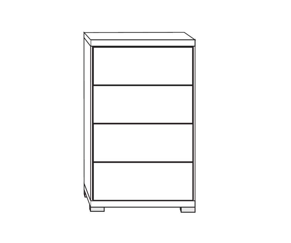 Wiemann Cambridge White 4 Drawer Chest - W 47cm