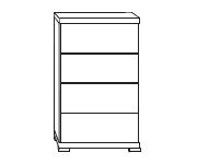 Wiemann Cambridge Pebble Grey 4 Drawer Chest - W 47cm