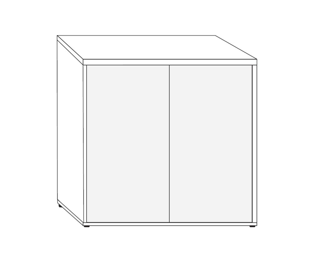 Wiemann Kansas 2 Door Dresser with White Glass Front - H 86cm