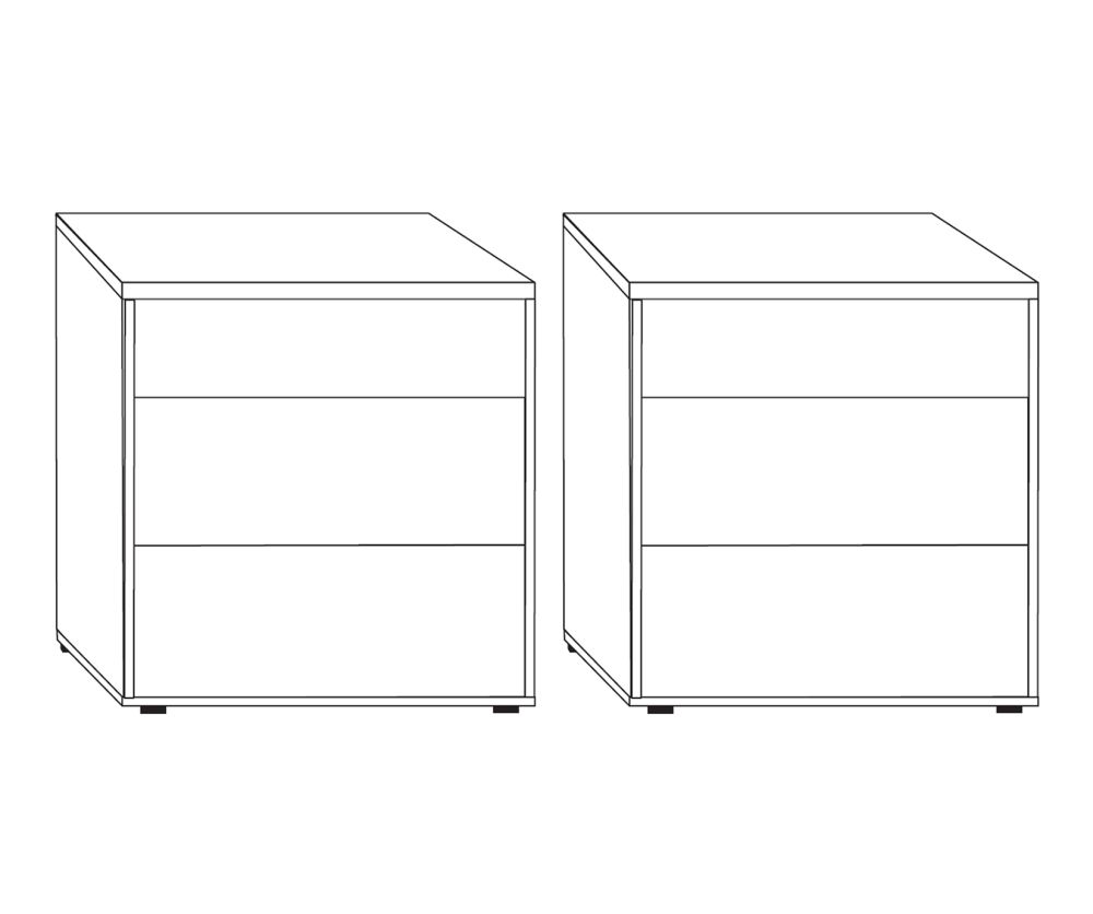 Wiemann Brussels 2.5 Drawer Bedside Cabinet - W 60cm
