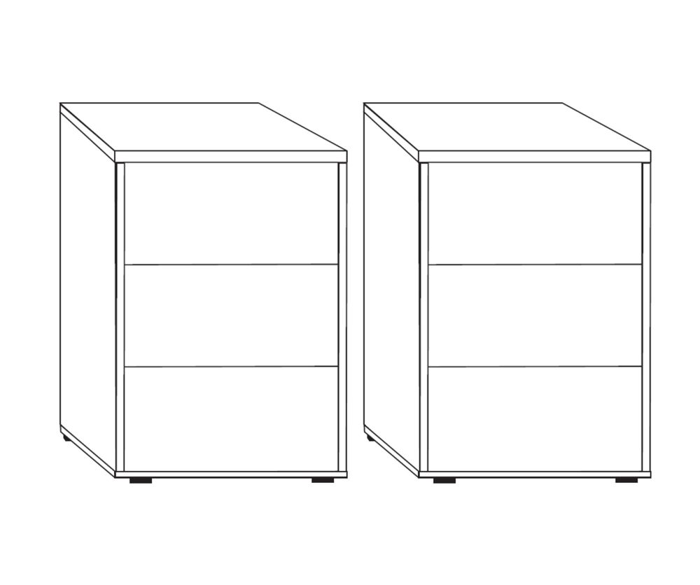 Wiemann Brussels 3 Drawer Bedside Cabinet - W 40cm