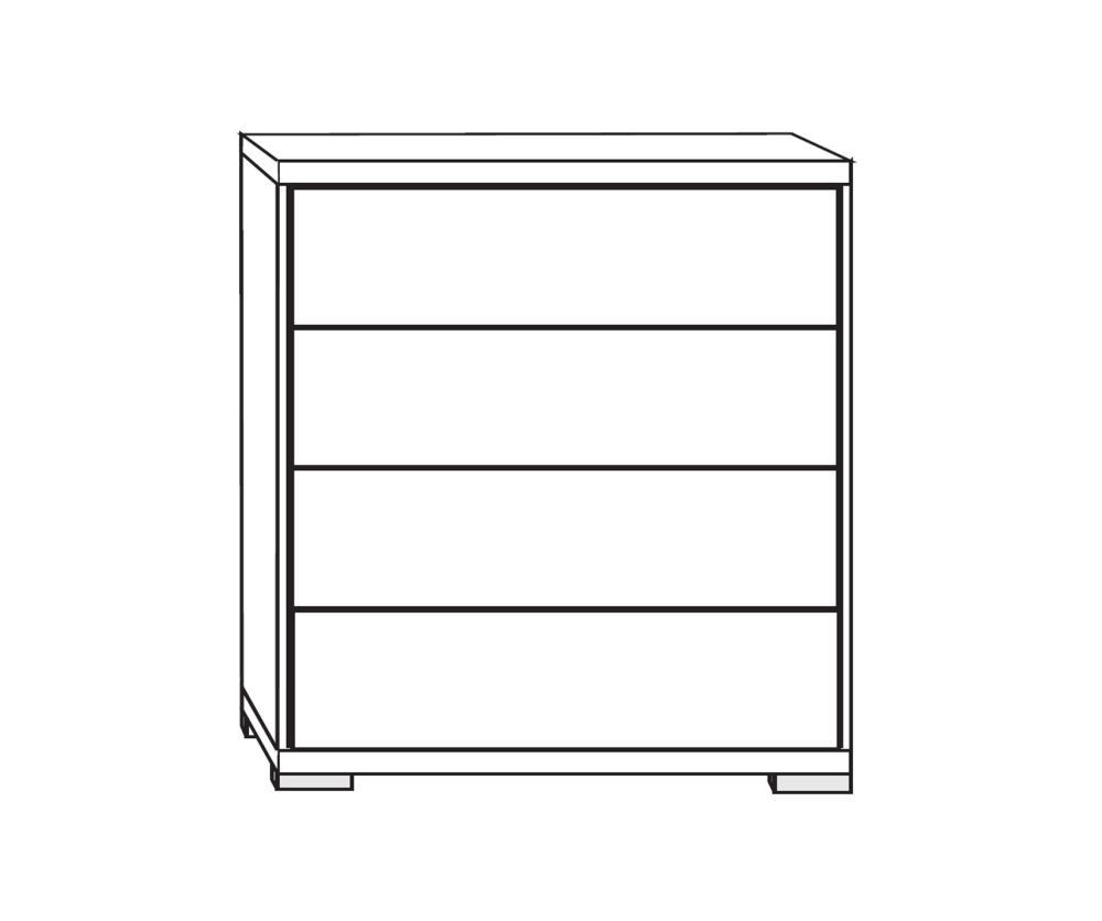 Wiemann Cambridge Champagne 4 Drawer Chest - W 75cm