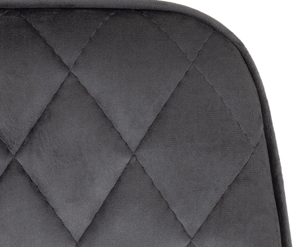 Seconique Furniture Athens Concrete Effect Rectangular Dining Set with Avery Chairs – Black & Grey Velvet