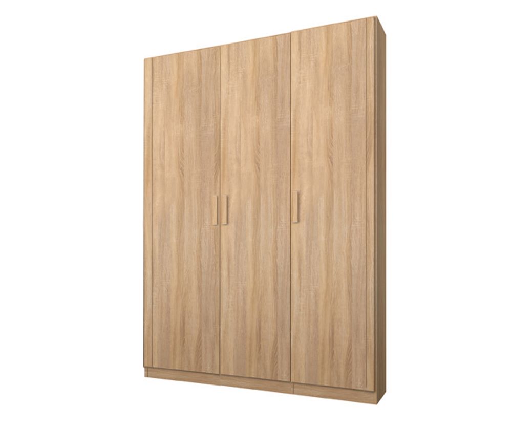Rauch Rivera Sonoma Oak 3 Door Wardrobe with Cornice (W136cm)