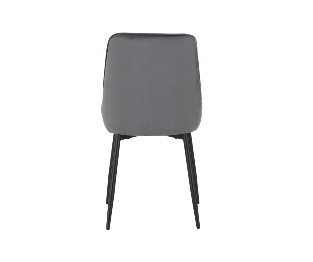 Seconique Furniture Athens Concrete Effect Rectangular Dining Set with Avery Chairs – Black & Grey Velvet