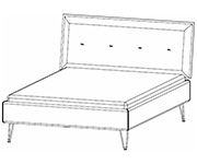 Rauch Modern Mavi-Extra Alpine White Fabric Bed Frame