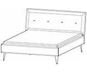 Rauch Modern Mavi-Extra Alpine White Fabric Bed Frame