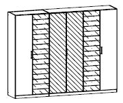 Rauch Terano Alpine White with Basalt Glass Overlay 6 Door 2 Glass Door Wardrobe with 2 Mirror(W271cm)