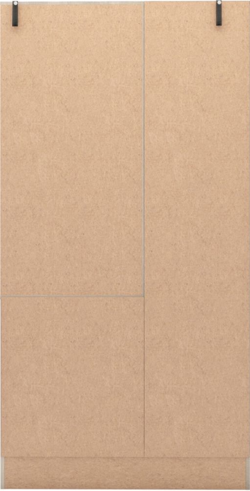 Seconique Furniture Nevada Grey Gloss and Light Oak Effect Veneer 1 Door 2 Drawer Combi Wardrobe with Open Shelf