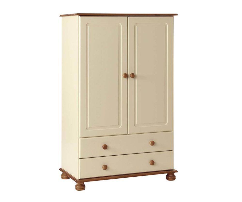 FTG Copenhagen Cream and Pine 2 Door 2 Drawer Combi Wardrobe