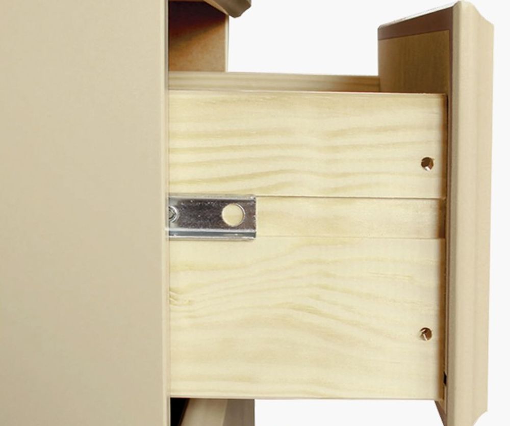 FTG Copenhagen Cream and Pine 2 Door 2 Drawer Combi Wardrobe