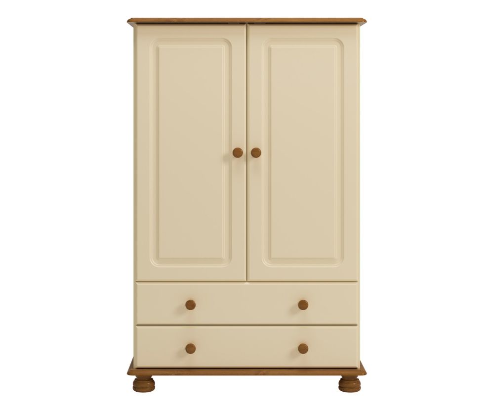 FTG Richmond Cream and Pine 2 Door Combi Wardrobe