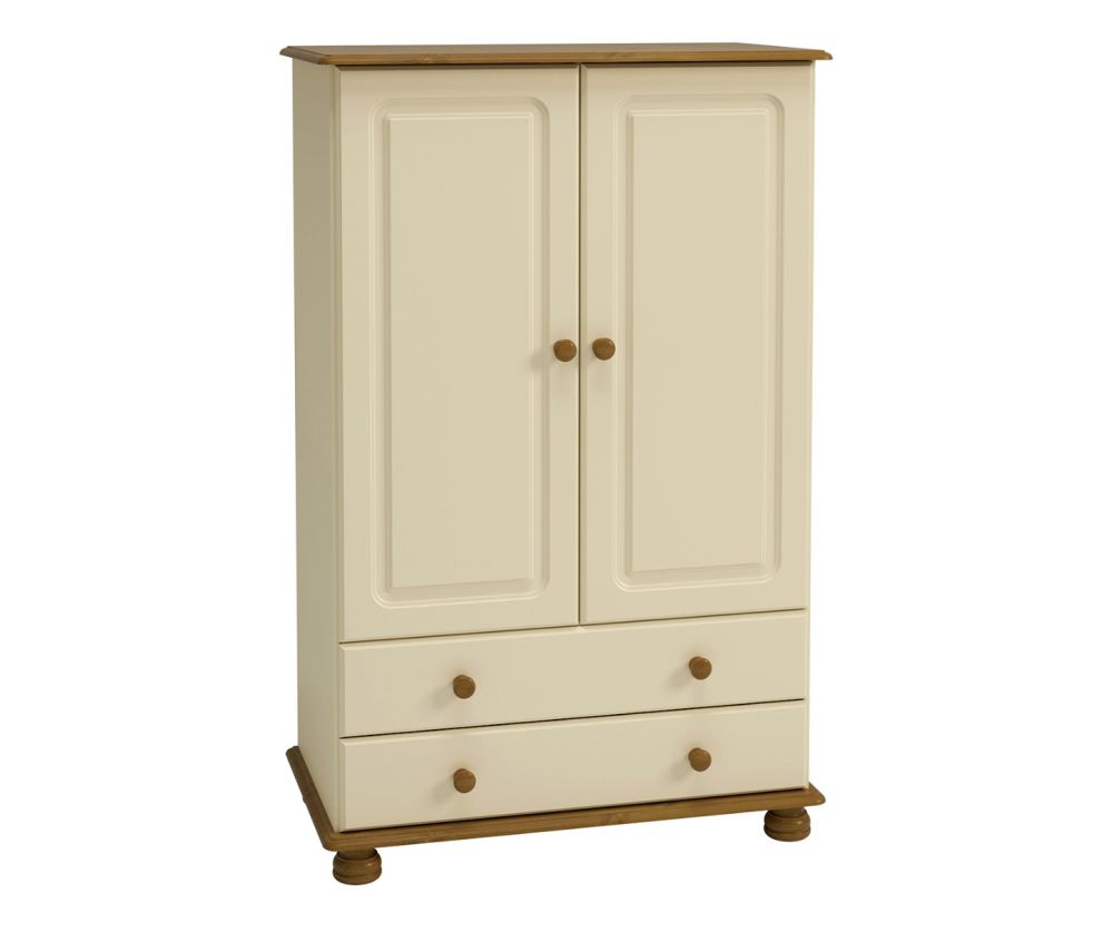 FTG Richmond Cream and Pine 2 Door Combi Wardrobe