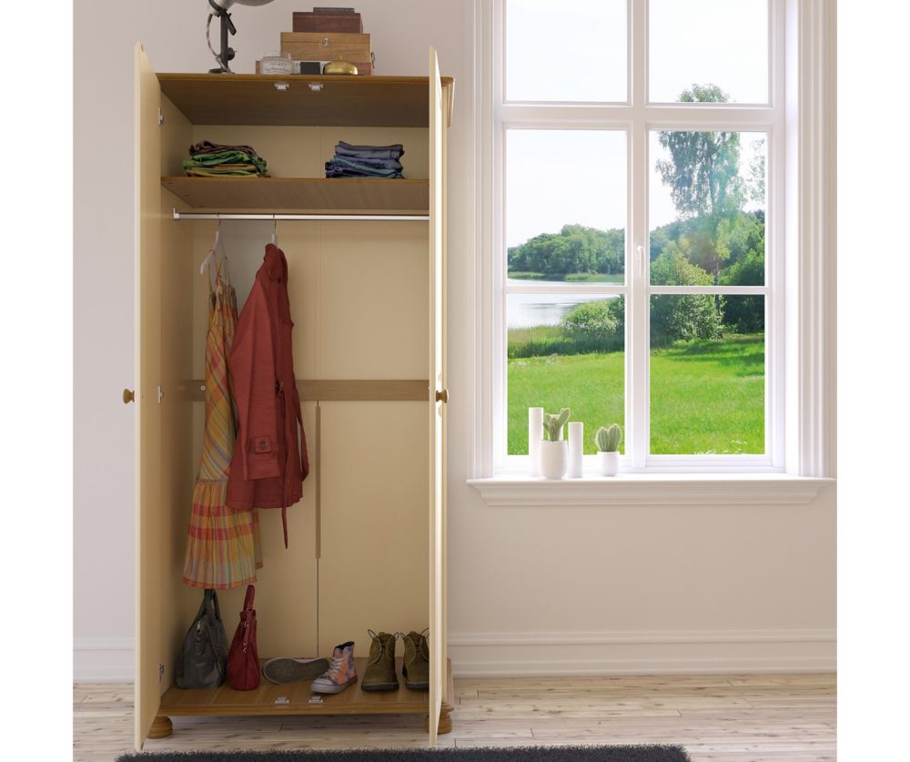 FTG Richmond Cream and Pine 2 Door Wardrobe
