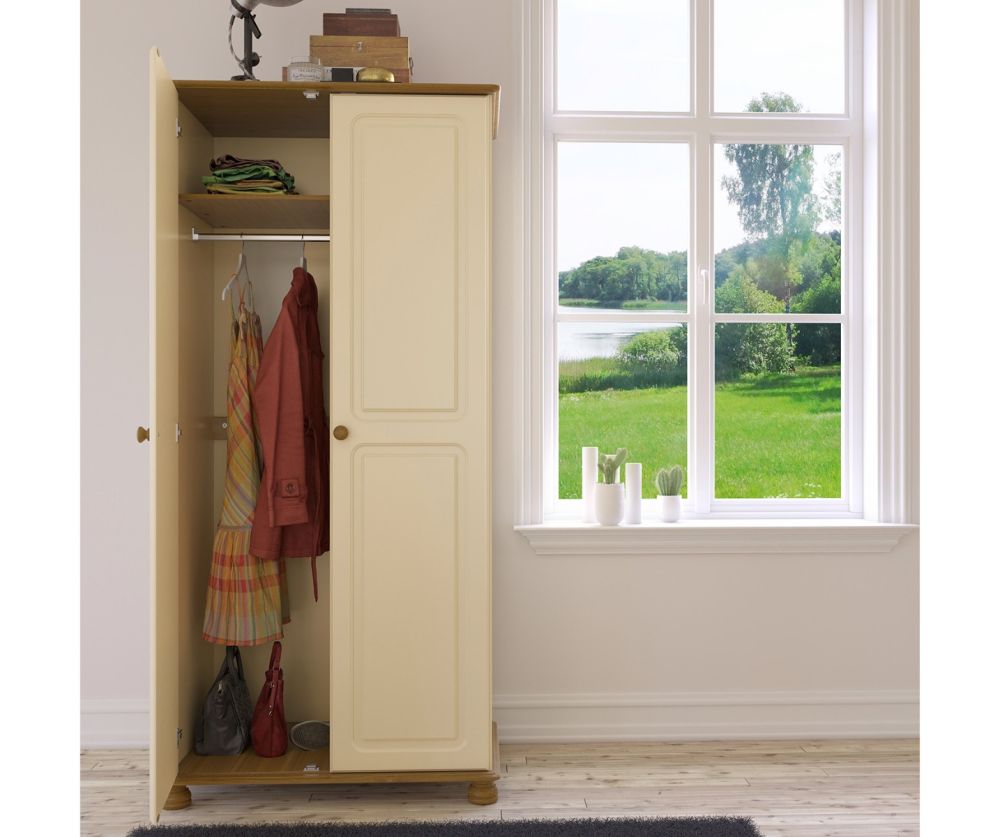 FTG Richmond Cream and Pine 2 Door Wardrobe