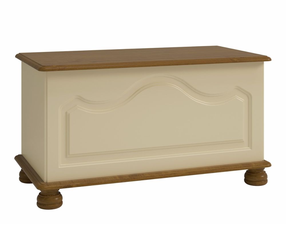 FTG Richmond Cream and Pine Ottoman 
