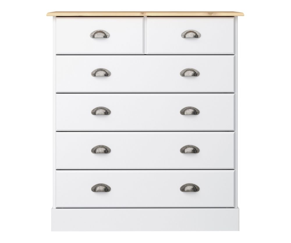 FTG Nola White and Pine 4+2 Drawer Chest 