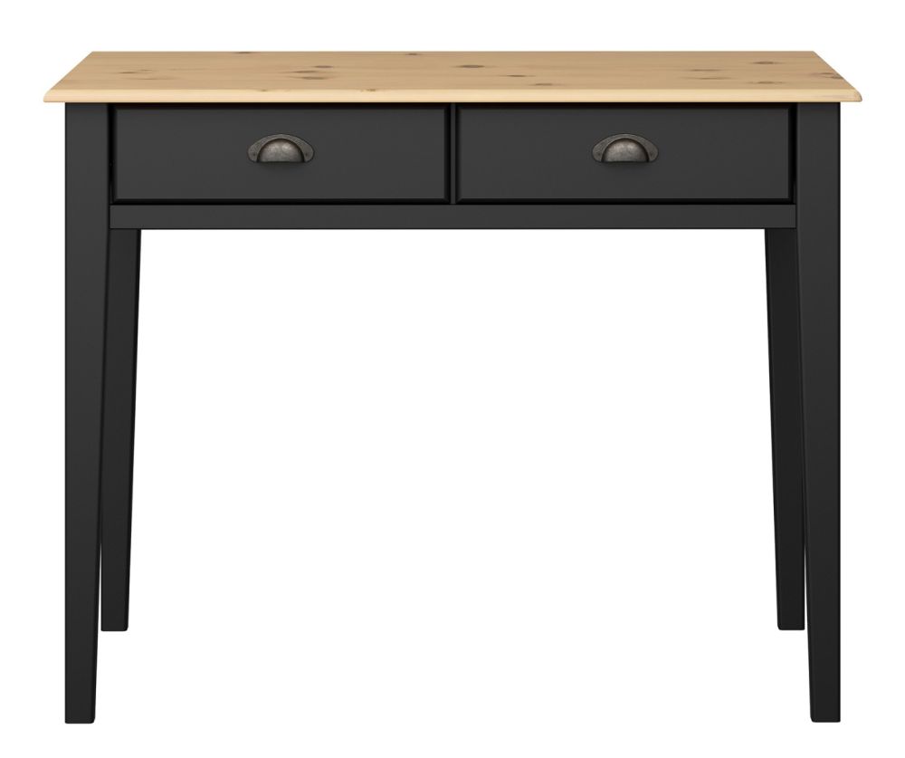 FTG Nola Black and Pine 2 Drawer Hall Table