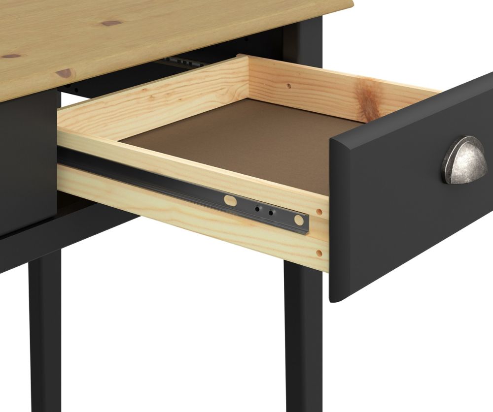 FTG Nola Black and Pine 2 Drawer Hall Table