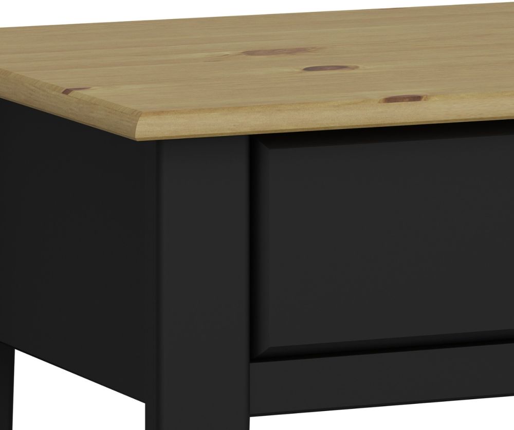 FTG Nola Black and Pine 2 Drawer Hall Table