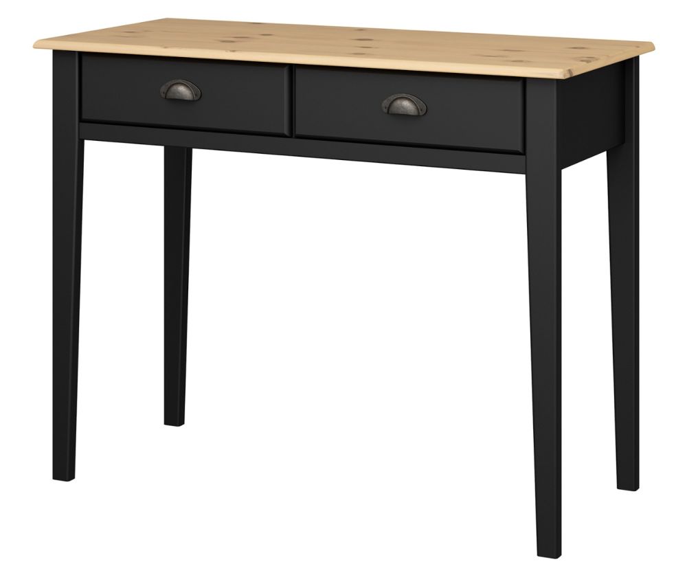 FTG Nola Black and Pine 2 Drawer Hall Table