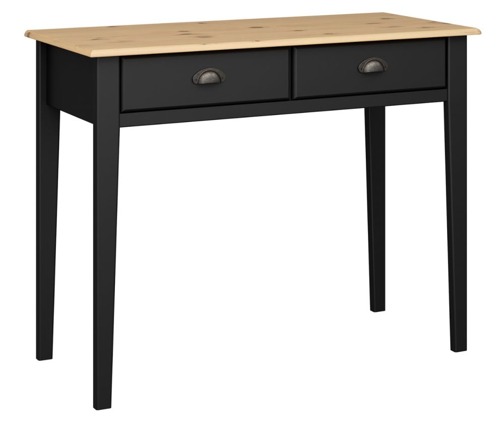 FTG Nola Black and Pine 2 Drawer Hall Table