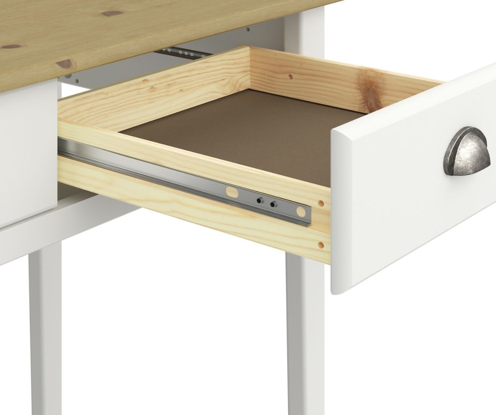 FTG Nola White and Pine 2 Drawer Hall Table