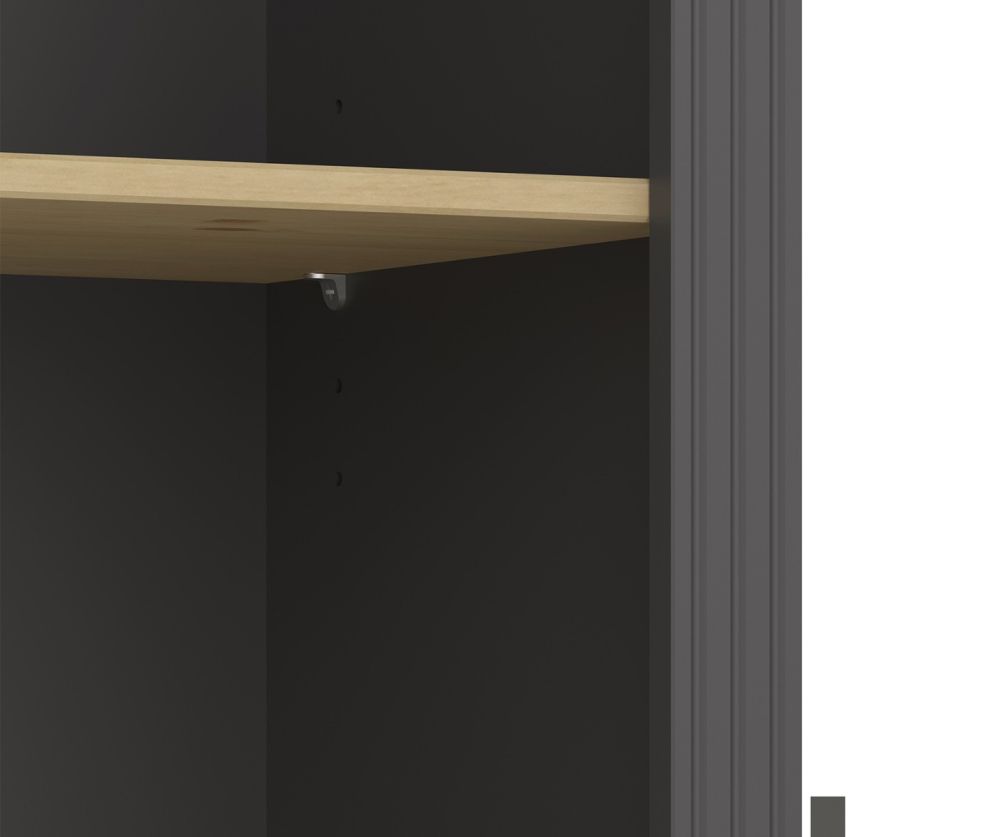 FTG Nola Black and Pine 4 Shelf Bookcase