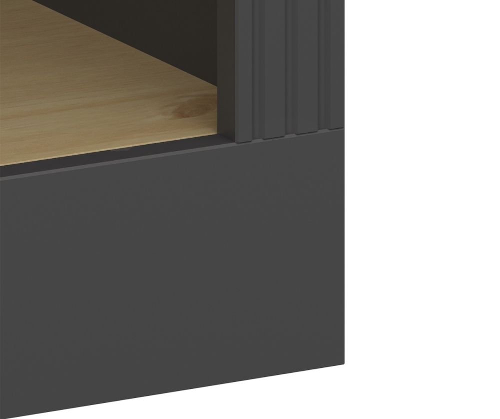 FTG Nola Black and Pine 4 Shelf Bookcase