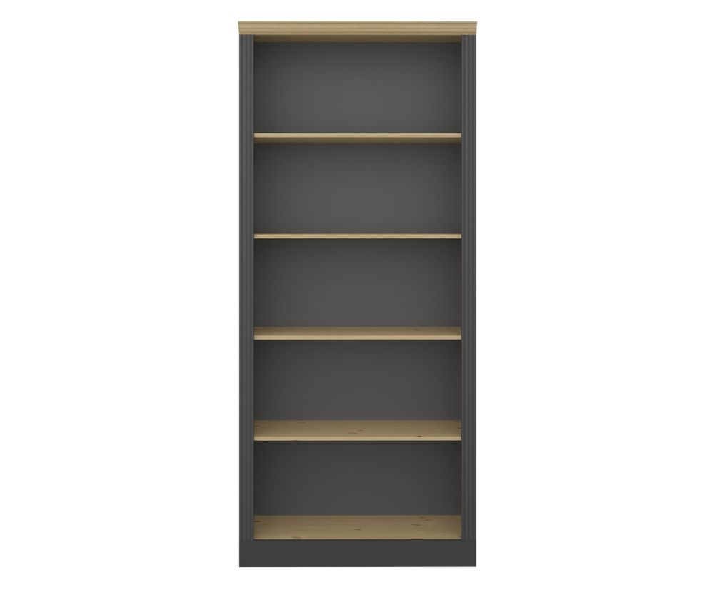 FTG Nola Black and Pine 4 Shelf Bookcase