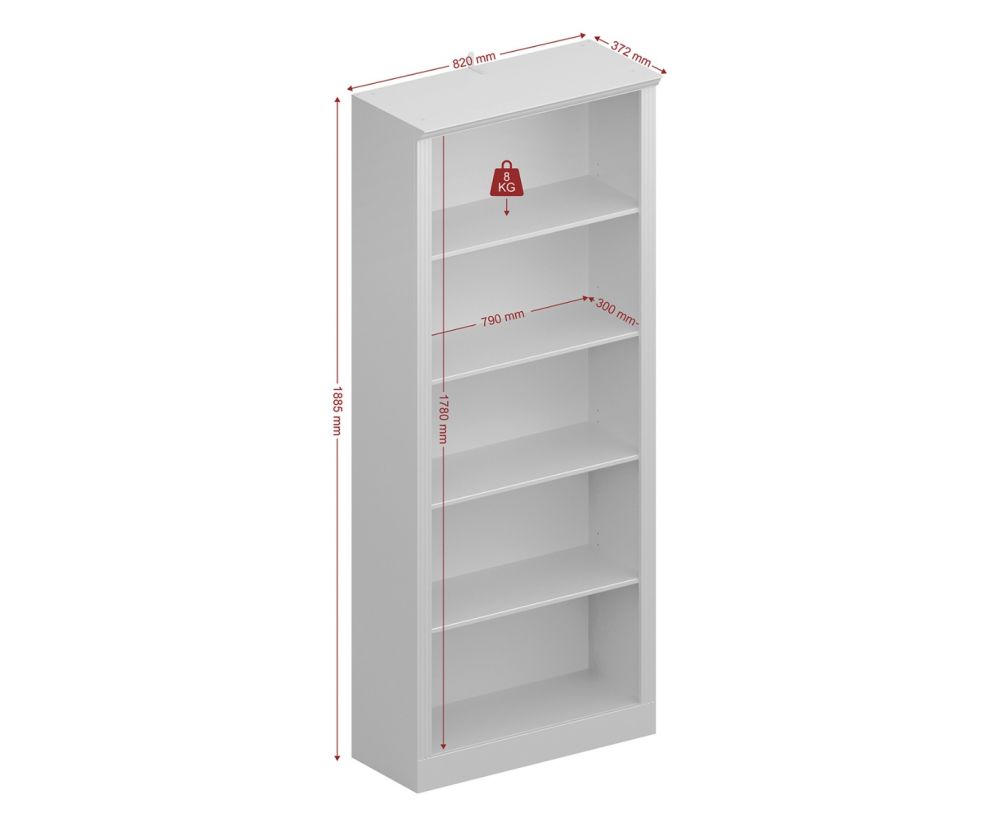 FTG Nola Black and Pine 4 Shelf Bookcase