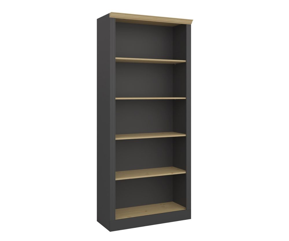 FTG Nola Black and Pine 4 Shelf Bookcase