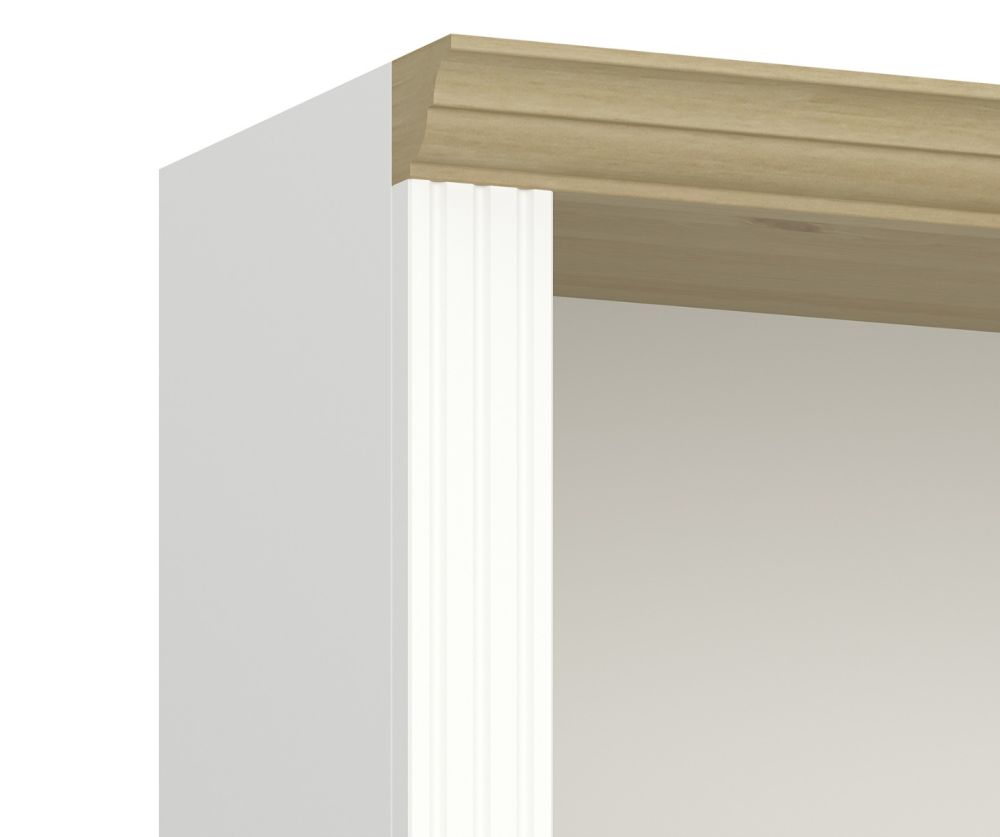 FTG Nola White and Pine 4 Shelf Bookcase