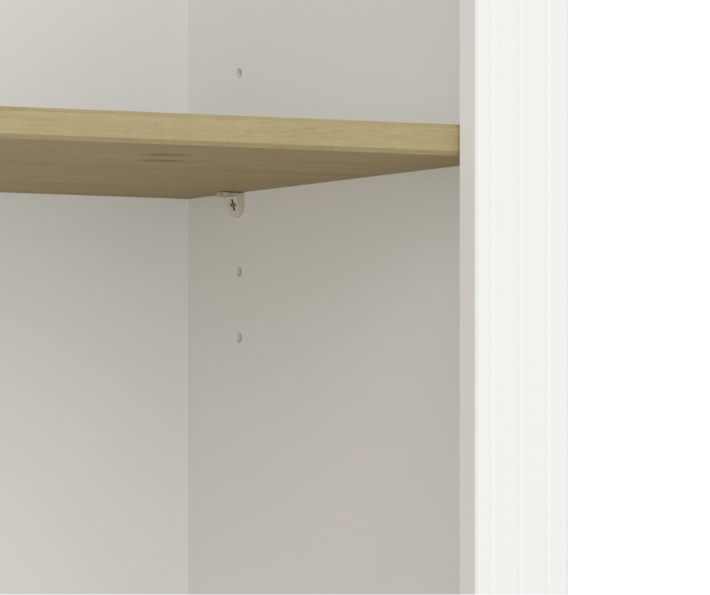 FTG Nola White and Pine 4 Shelf Bookcase
