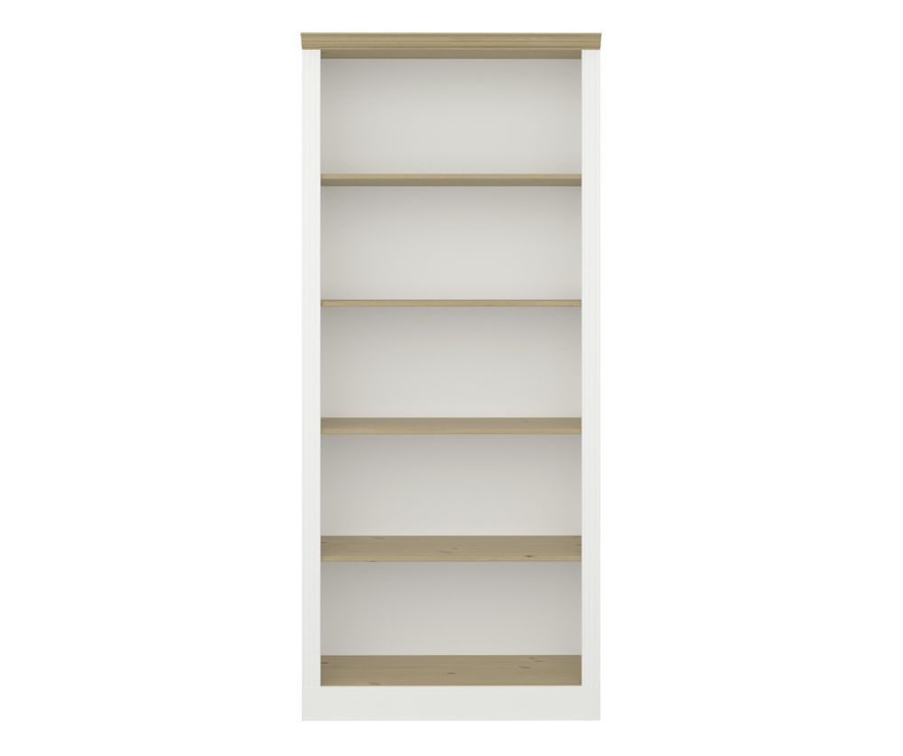 FTG Nola White and Pine 4 Shelf Bookcase