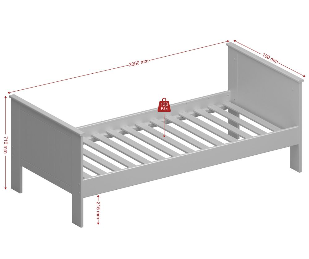 FTG Alba White Single Bed