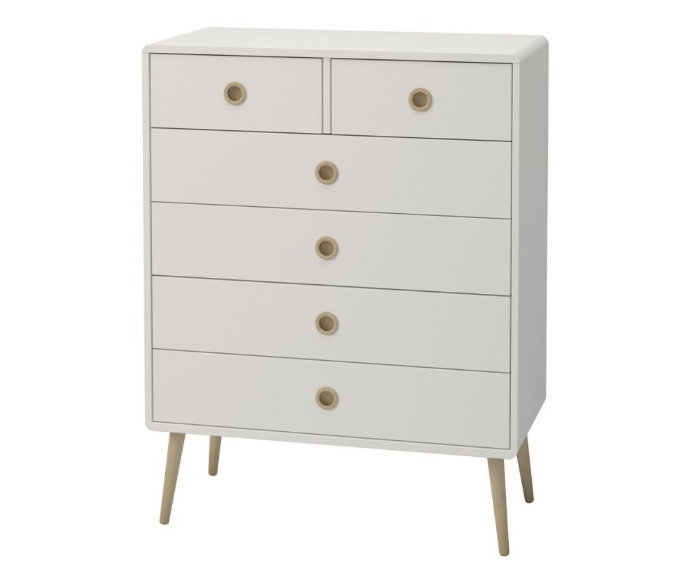 FTG Softline Off White 2+4 Drawer Chest 