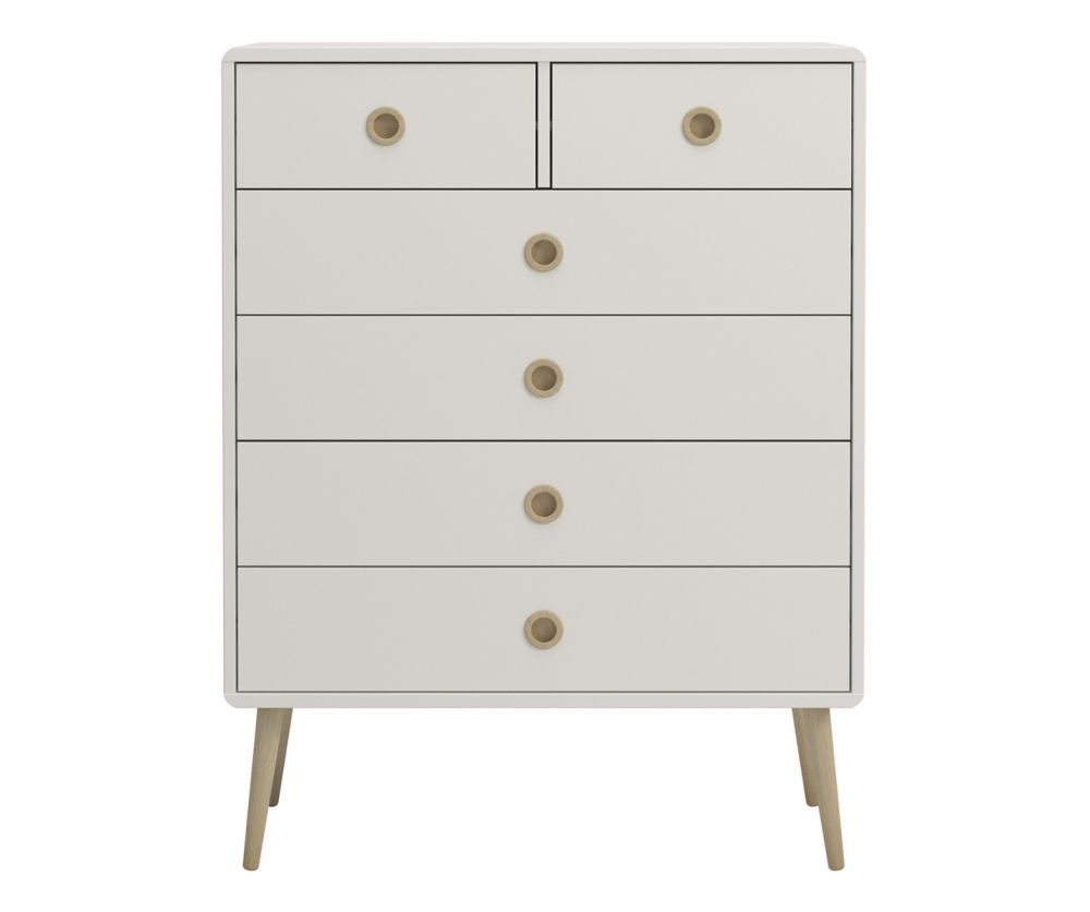 FTG Softline Off White 2+4 Drawer Chest 