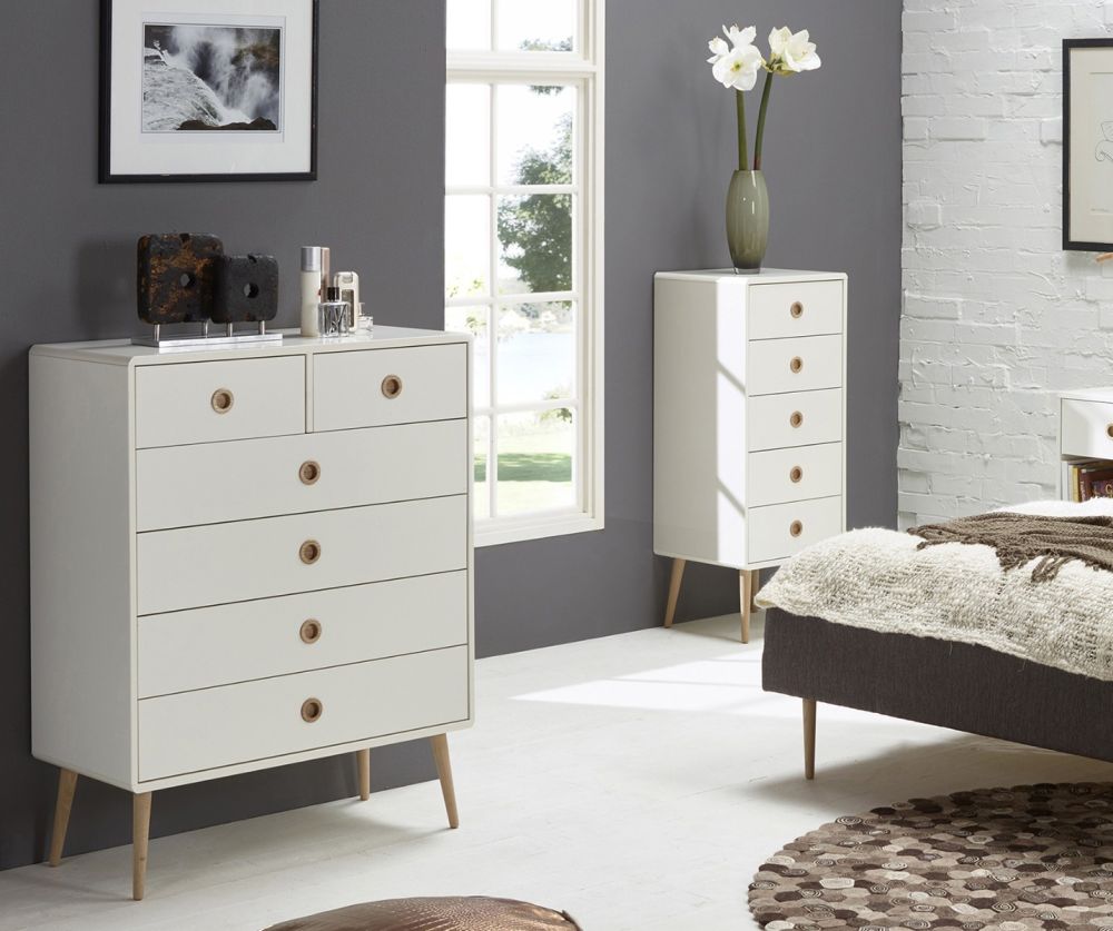 FTG Softline Off White 2+4 Drawer Chest 
