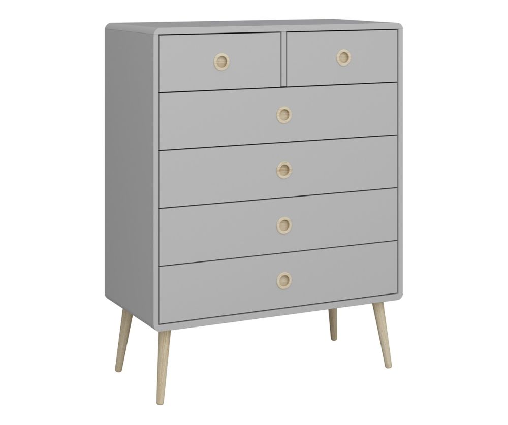 FTG Softline Grey 2+4 Drawer Chest 