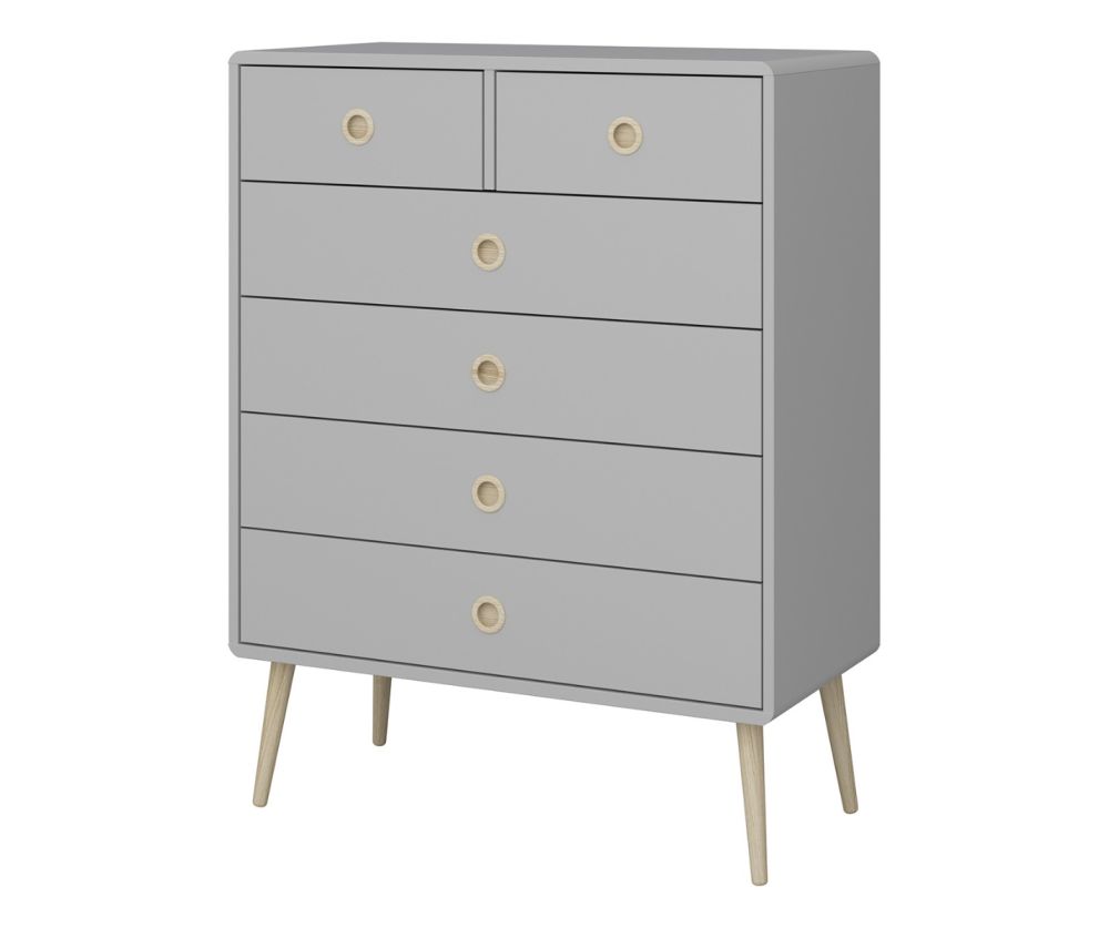 FTG Softline Grey 2+4 Drawer Chest 