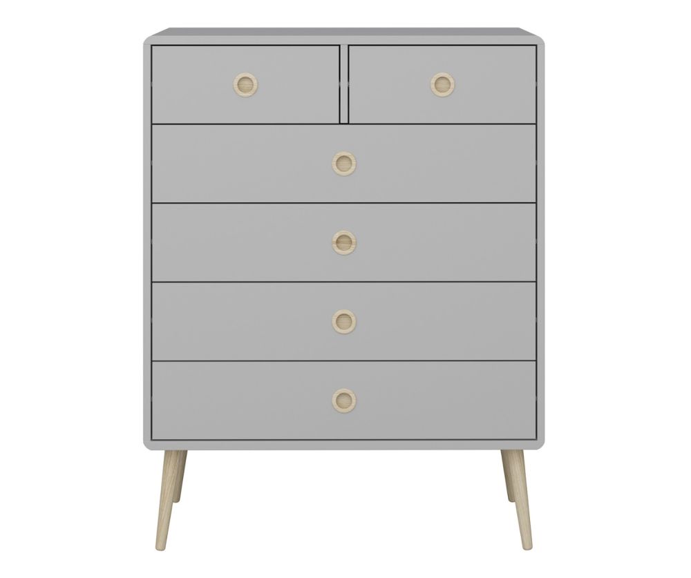 FTG Softline Grey 2+4 Drawer Chest 